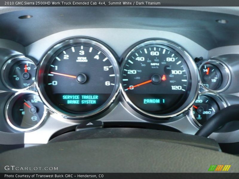 Summit White / Dark Titanium 2010 GMC Sierra 2500HD Work Truck Extended Cab 4x4