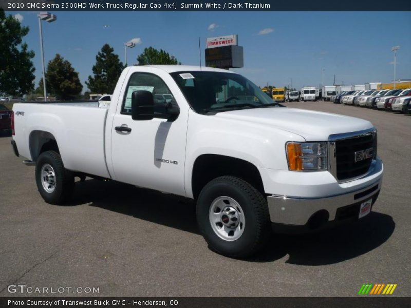 Summit White / Dark Titanium 2010 GMC Sierra 3500HD Work Truck Regular Cab 4x4