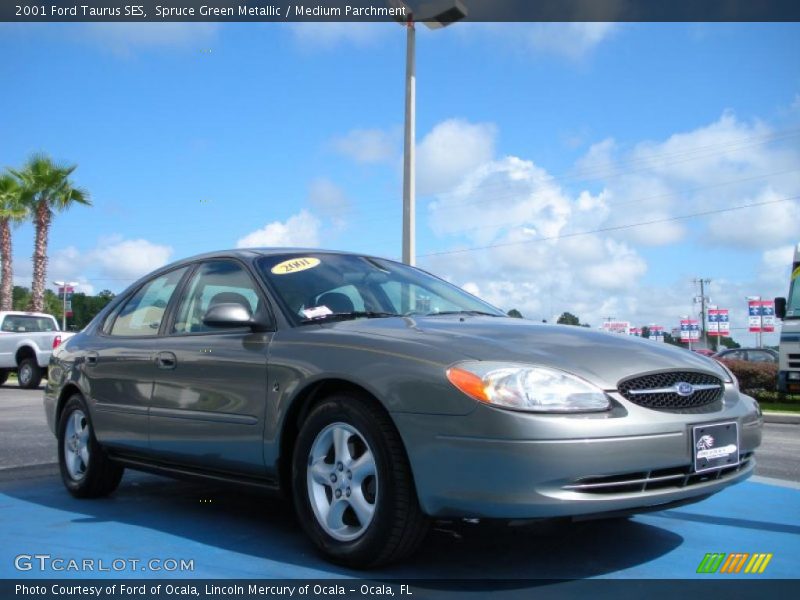 Spruce Green Metallic / Medium Parchment 2001 Ford Taurus SES