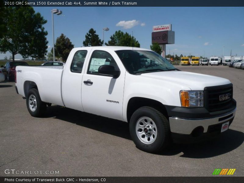Summit White / Dark Titanium 2010 GMC Sierra 1500 Extended Cab 4x4