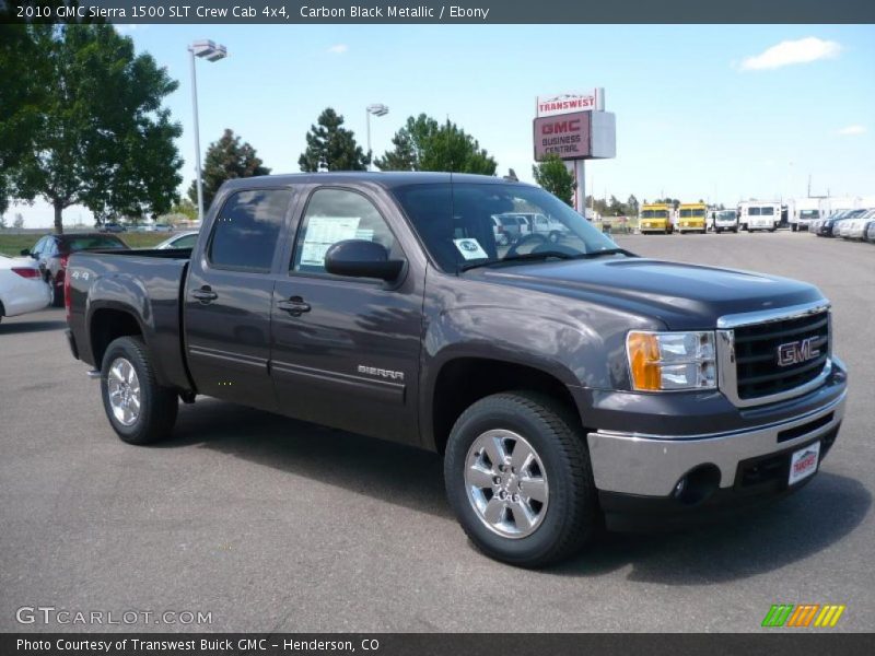 Carbon Black Metallic / Ebony 2010 GMC Sierra 1500 SLT Crew Cab 4x4