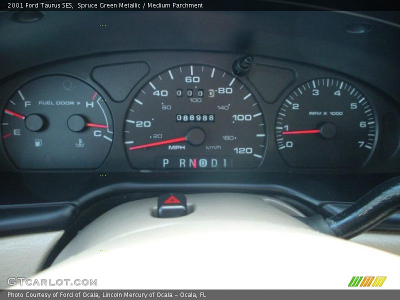 Spruce Green Metallic / Medium Parchment 2001 Ford Taurus SES
