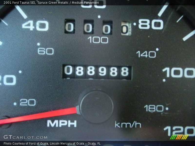 Spruce Green Metallic / Medium Parchment 2001 Ford Taurus SES