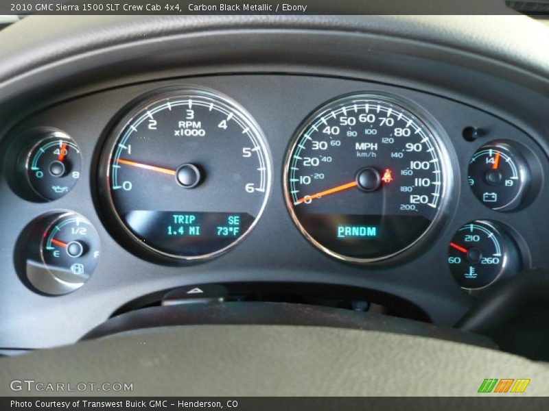 Carbon Black Metallic / Ebony 2010 GMC Sierra 1500 SLT Crew Cab 4x4