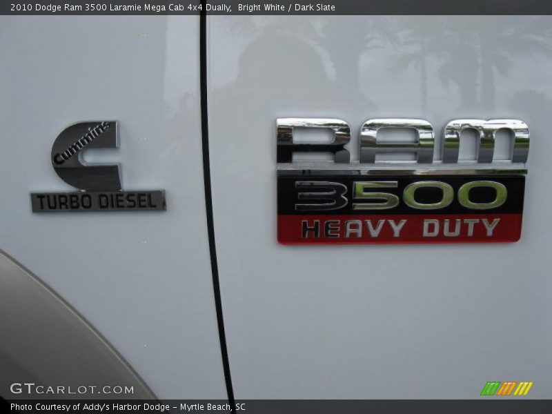 Bright White / Dark Slate 2010 Dodge Ram 3500 Laramie Mega Cab 4x4 Dually