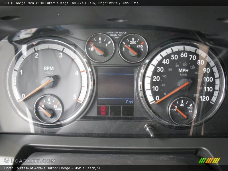 Bright White / Dark Slate 2010 Dodge Ram 3500 Laramie Mega Cab 4x4 Dually