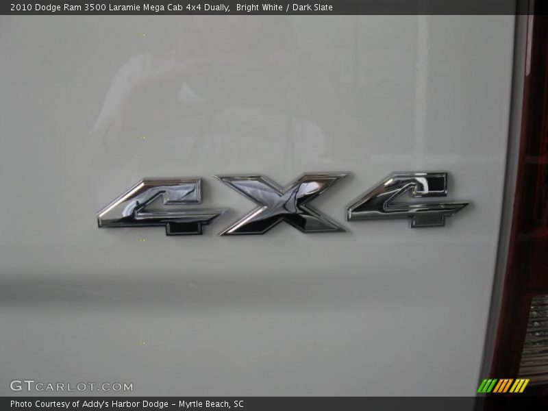 Bright White / Dark Slate 2010 Dodge Ram 3500 Laramie Mega Cab 4x4 Dually