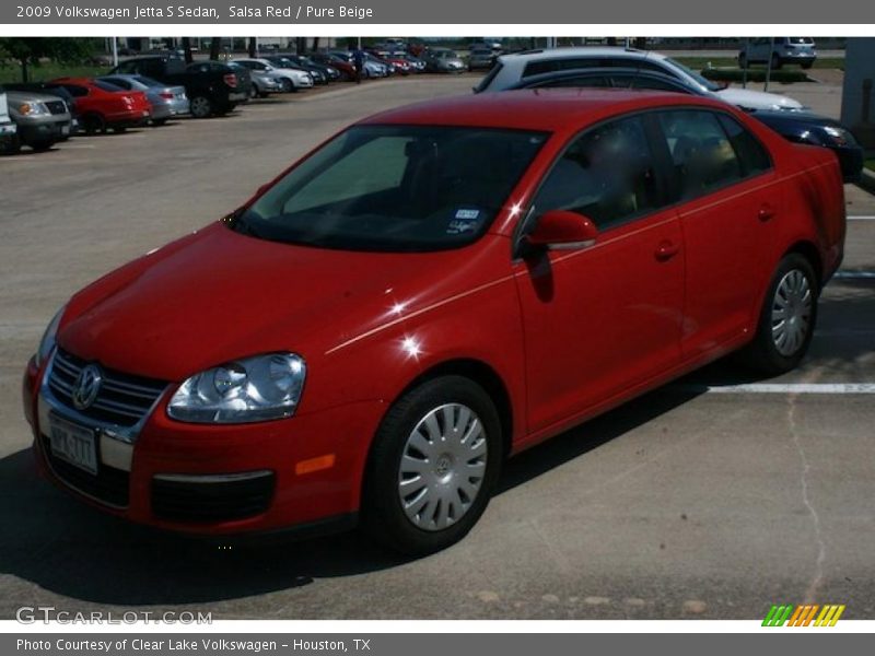 Salsa Red / Pure Beige 2009 Volkswagen Jetta S Sedan