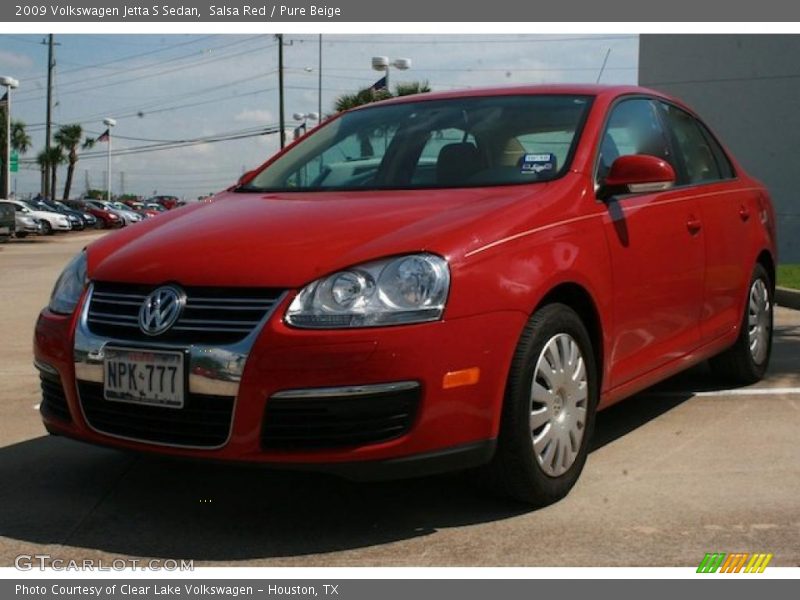 Salsa Red / Pure Beige 2009 Volkswagen Jetta S Sedan