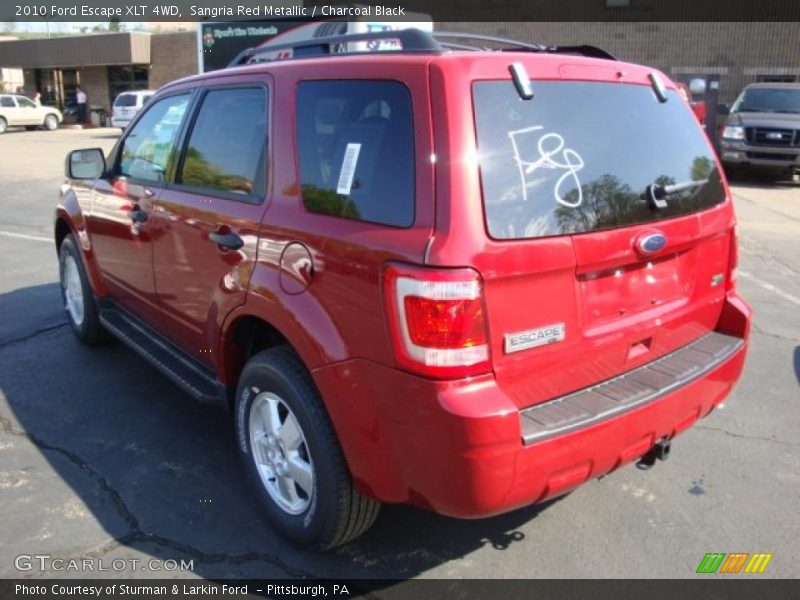 Sangria Red Metallic / Charcoal Black 2010 Ford Escape XLT 4WD