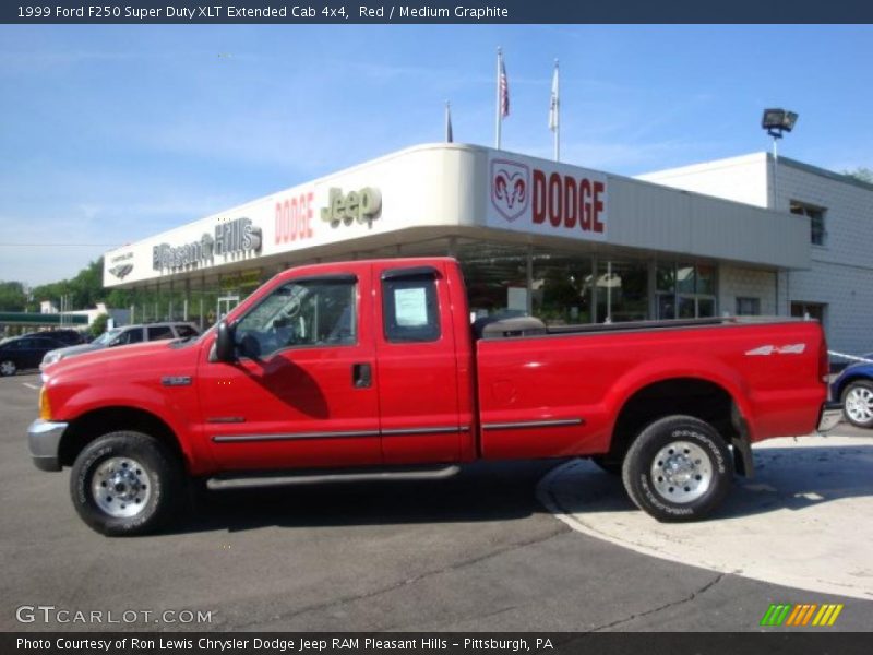 Red / Medium Graphite 1999 Ford F250 Super Duty XLT Extended Cab 4x4