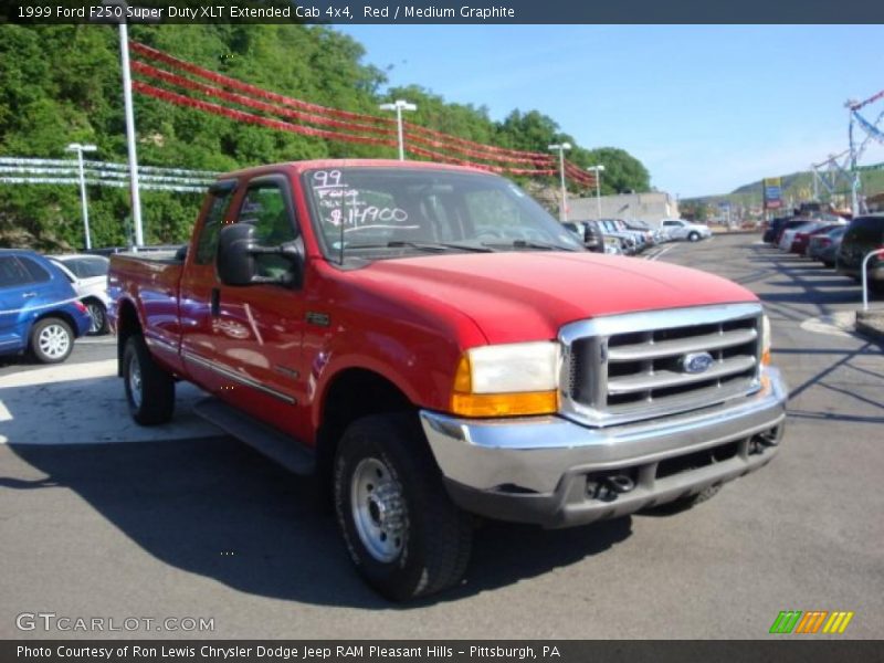 Red / Medium Graphite 1999 Ford F250 Super Duty XLT Extended Cab 4x4