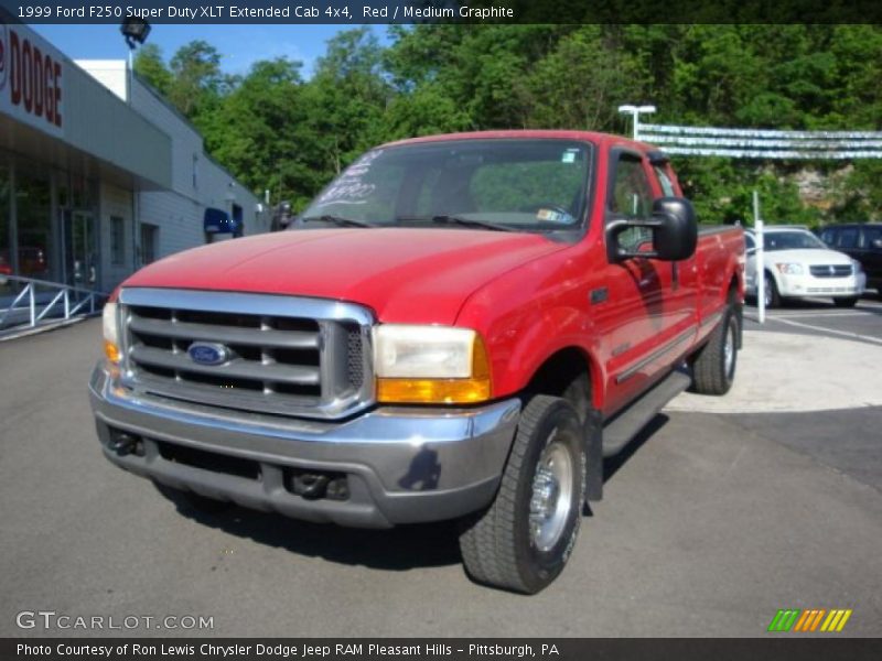 Red / Medium Graphite 1999 Ford F250 Super Duty XLT Extended Cab 4x4