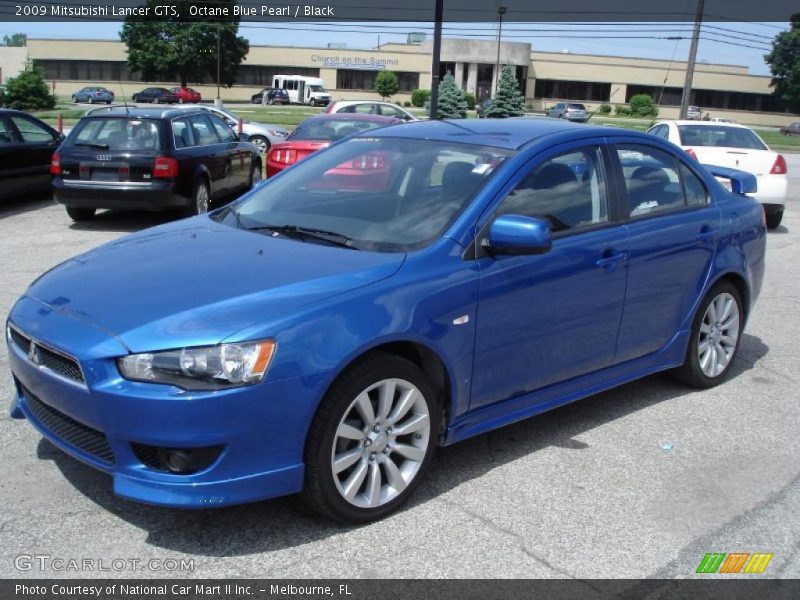 Octane Blue Pearl / Black 2009 Mitsubishi Lancer GTS