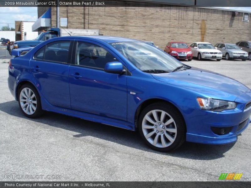 Octane Blue Pearl / Black 2009 Mitsubishi Lancer GTS
