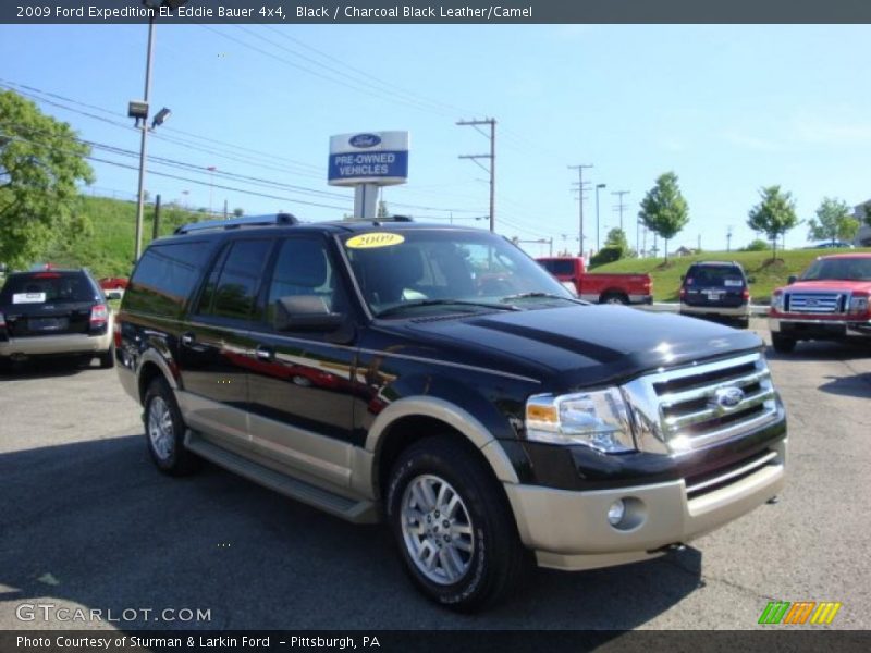Black / Charcoal Black Leather/Camel 2009 Ford Expedition EL Eddie Bauer 4x4