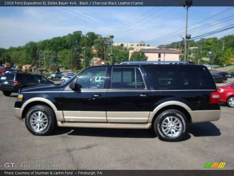 Black / Charcoal Black Leather/Camel 2009 Ford Expedition EL Eddie Bauer 4x4