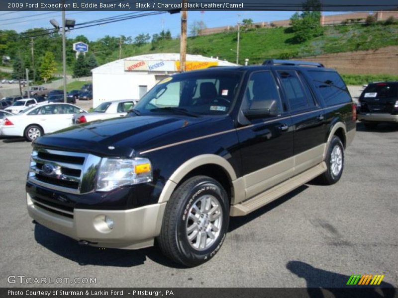 Black / Charcoal Black Leather/Camel 2009 Ford Expedition EL Eddie Bauer 4x4
