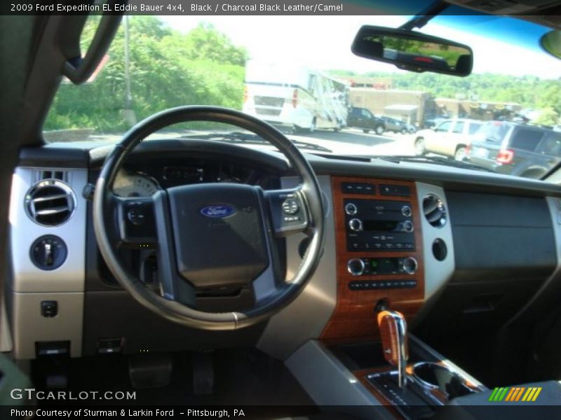 Black / Charcoal Black Leather/Camel 2009 Ford Expedition EL Eddie Bauer 4x4