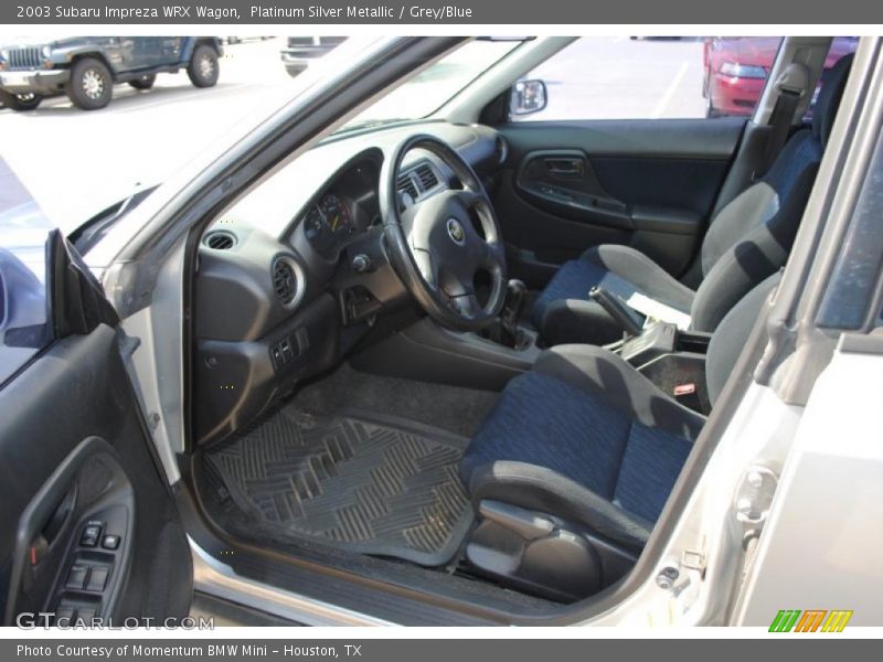Platinum Silver Metallic / Grey/Blue 2003 Subaru Impreza WRX Wagon