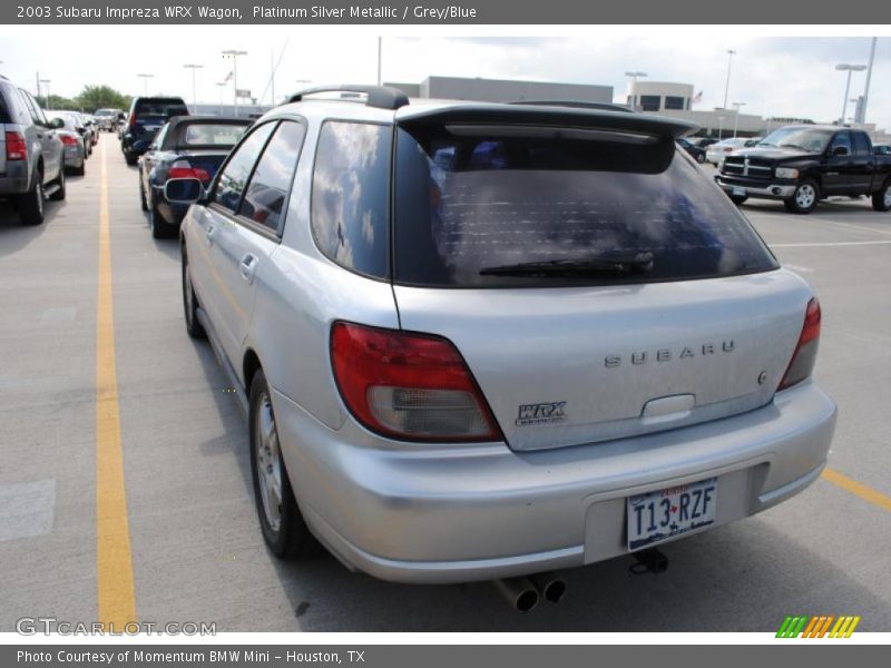 Platinum Silver Metallic / Grey/Blue 2003 Subaru Impreza WRX Wagon