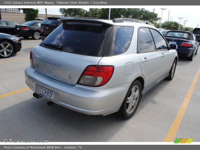 Platinum Silver Metallic / Grey/Blue 2003 Subaru Impreza WRX Wagon
