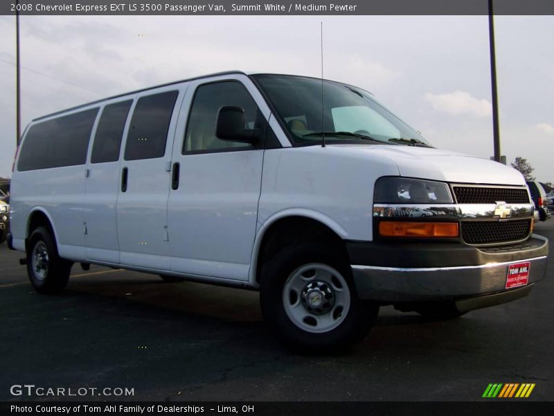 Summit White / Medium Pewter 2008 Chevrolet Express EXT LS 3500 Passenger Van