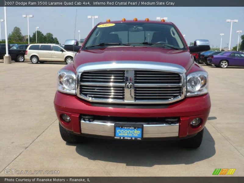 Inferno Red Crystal Pearl / Medium Slate Gray 2007 Dodge Ram 3500 Laramie Quad Cab 4x4