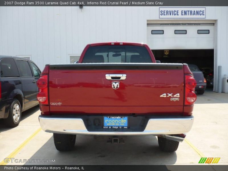 Inferno Red Crystal Pearl / Medium Slate Gray 2007 Dodge Ram 3500 Laramie Quad Cab 4x4