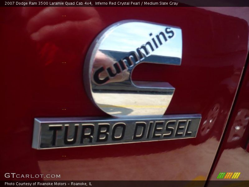 Inferno Red Crystal Pearl / Medium Slate Gray 2007 Dodge Ram 3500 Laramie Quad Cab 4x4