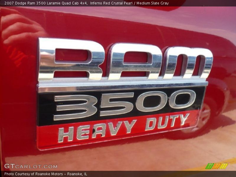 Inferno Red Crystal Pearl / Medium Slate Gray 2007 Dodge Ram 3500 Laramie Quad Cab 4x4