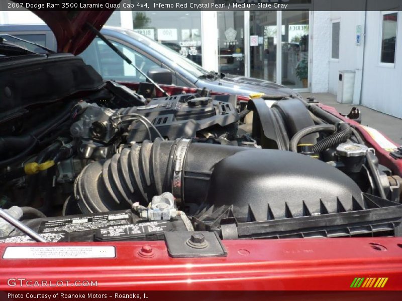 Inferno Red Crystal Pearl / Medium Slate Gray 2007 Dodge Ram 3500 Laramie Quad Cab 4x4