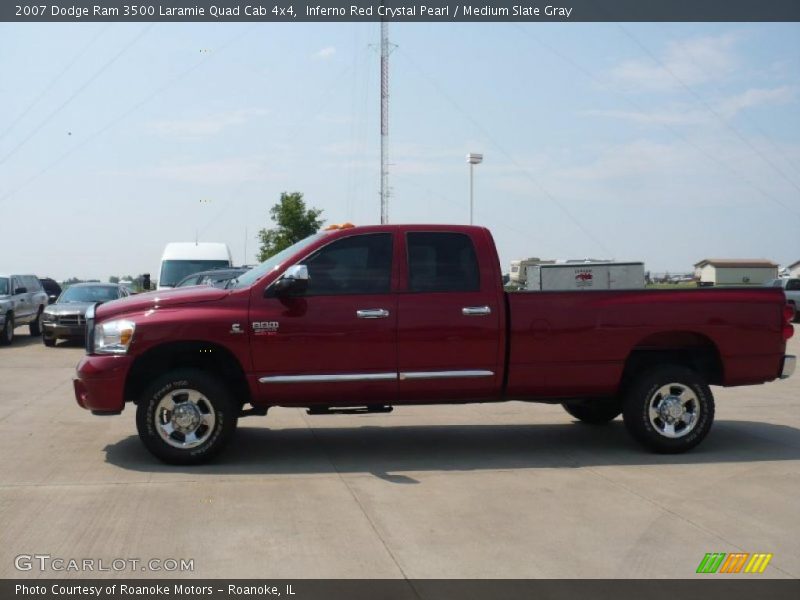 Inferno Red Crystal Pearl / Medium Slate Gray 2007 Dodge Ram 3500 Laramie Quad Cab 4x4