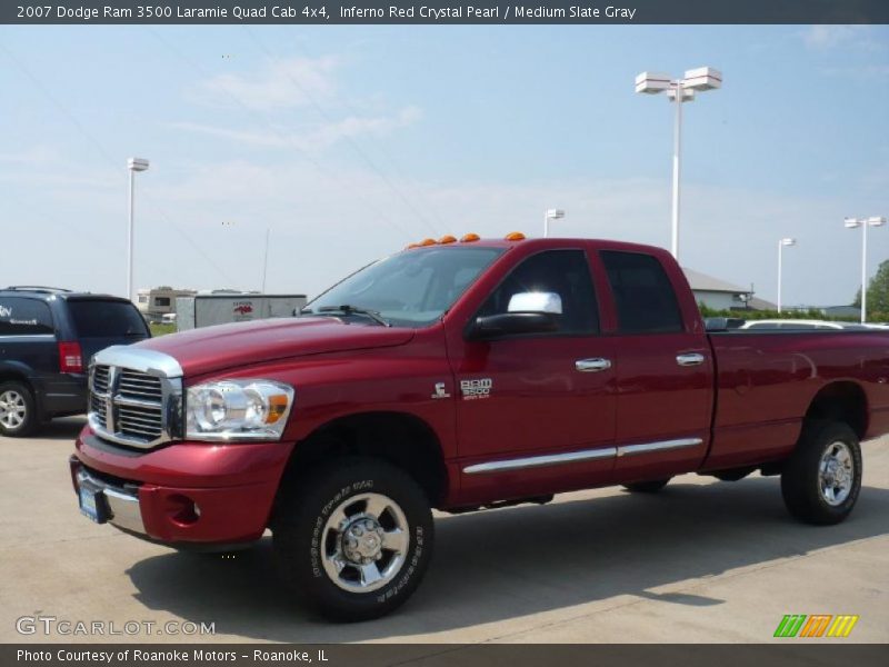 Inferno Red Crystal Pearl / Medium Slate Gray 2007 Dodge Ram 3500 Laramie Quad Cab 4x4