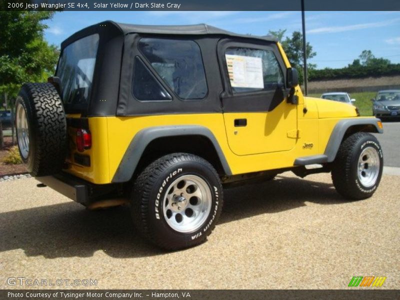Solar Yellow / Dark Slate Gray 2006 Jeep Wrangler SE 4x4