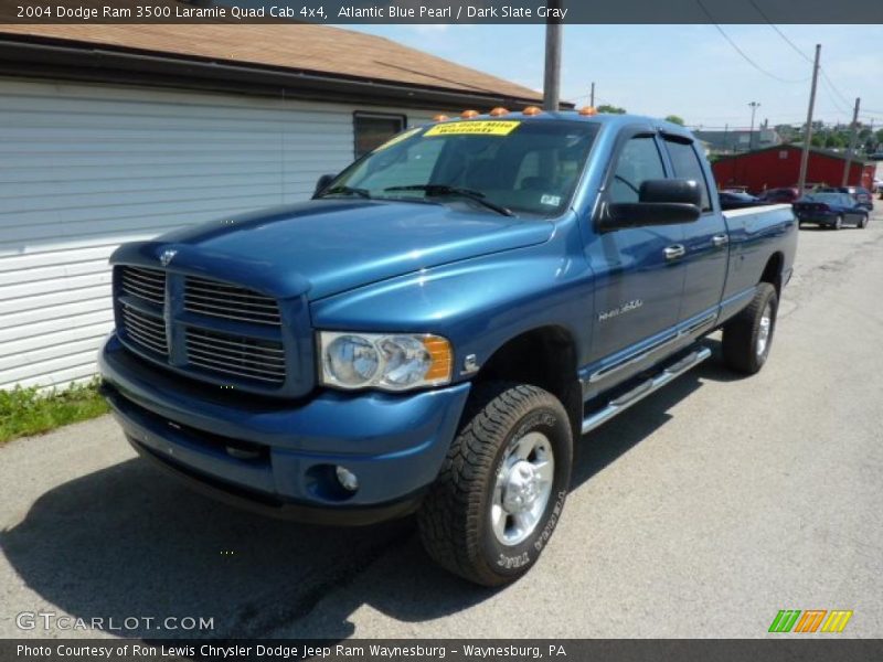 Atlantic Blue Pearl / Dark Slate Gray 2004 Dodge Ram 3500 Laramie Quad Cab 4x4