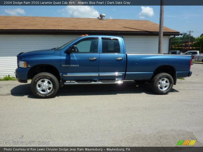 Atlantic Blue Pearl / Dark Slate Gray 2004 Dodge Ram 3500 Laramie Quad Cab 4x4
