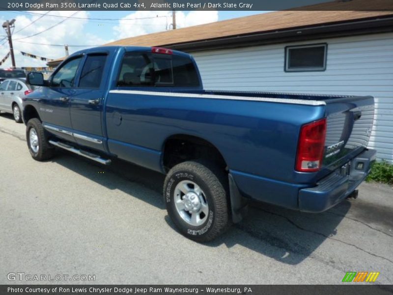 Atlantic Blue Pearl / Dark Slate Gray 2004 Dodge Ram 3500 Laramie Quad Cab 4x4