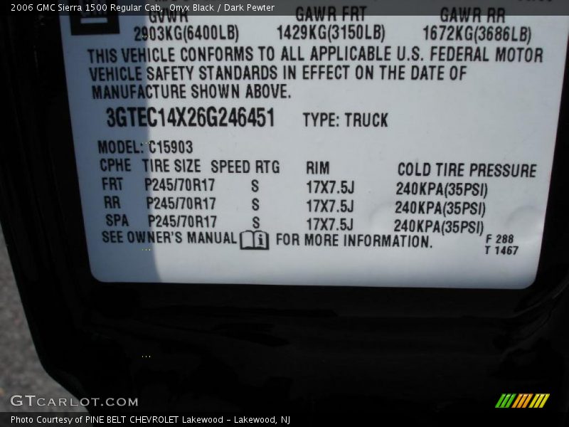 Onyx Black / Dark Pewter 2006 GMC Sierra 1500 Regular Cab