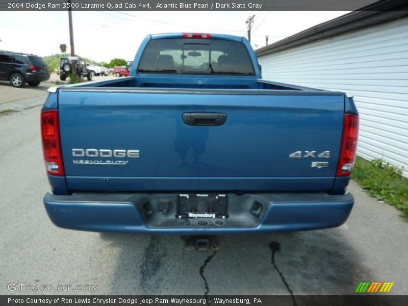 Atlantic Blue Pearl / Dark Slate Gray 2004 Dodge Ram 3500 Laramie Quad Cab 4x4
