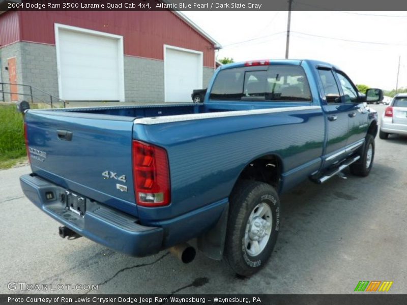 Atlantic Blue Pearl / Dark Slate Gray 2004 Dodge Ram 3500 Laramie Quad Cab 4x4