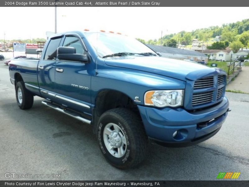 Atlantic Blue Pearl / Dark Slate Gray 2004 Dodge Ram 3500 Laramie Quad Cab 4x4