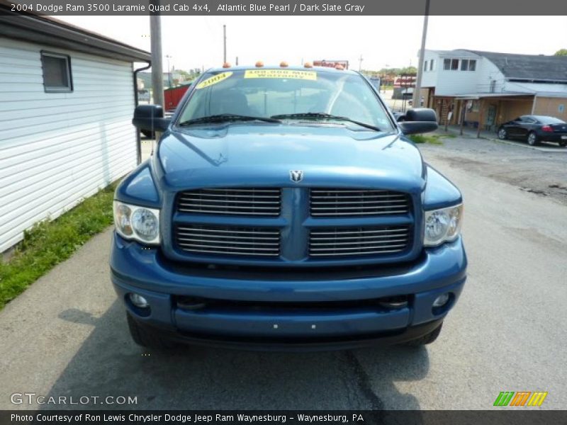 Atlantic Blue Pearl / Dark Slate Gray 2004 Dodge Ram 3500 Laramie Quad Cab 4x4