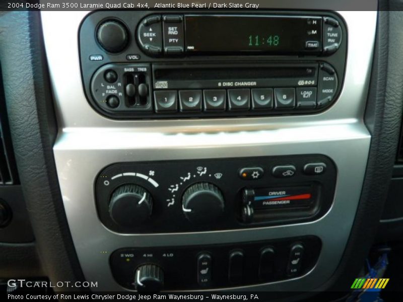 Atlantic Blue Pearl / Dark Slate Gray 2004 Dodge Ram 3500 Laramie Quad Cab 4x4