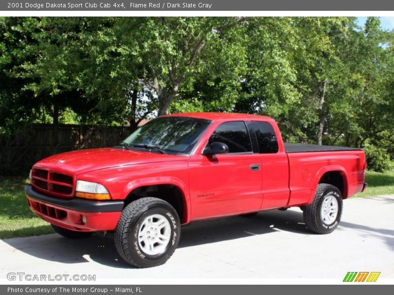 Flame Red / Dark Slate Gray 2001 Dodge Dakota Sport Club Cab 4x4