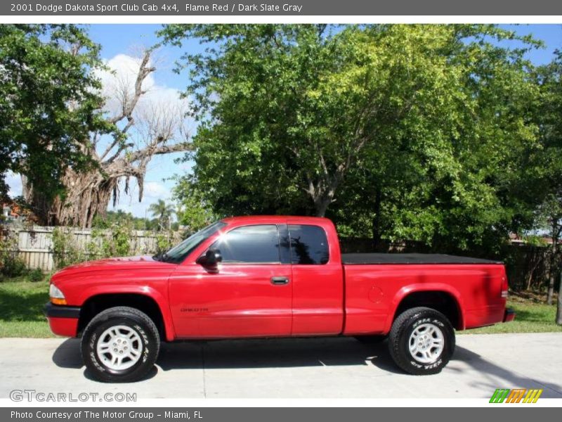 Flame Red / Dark Slate Gray 2001 Dodge Dakota Sport Club Cab 4x4