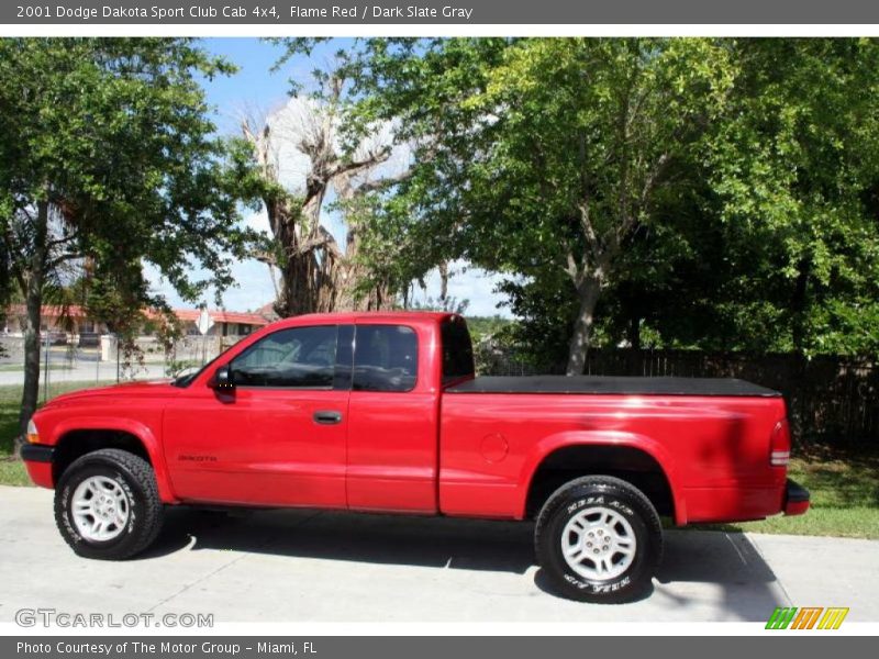 Flame Red / Dark Slate Gray 2001 Dodge Dakota Sport Club Cab 4x4