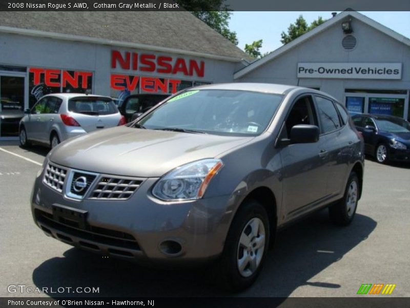 Gotham Gray Metallic / Black 2008 Nissan Rogue S AWD