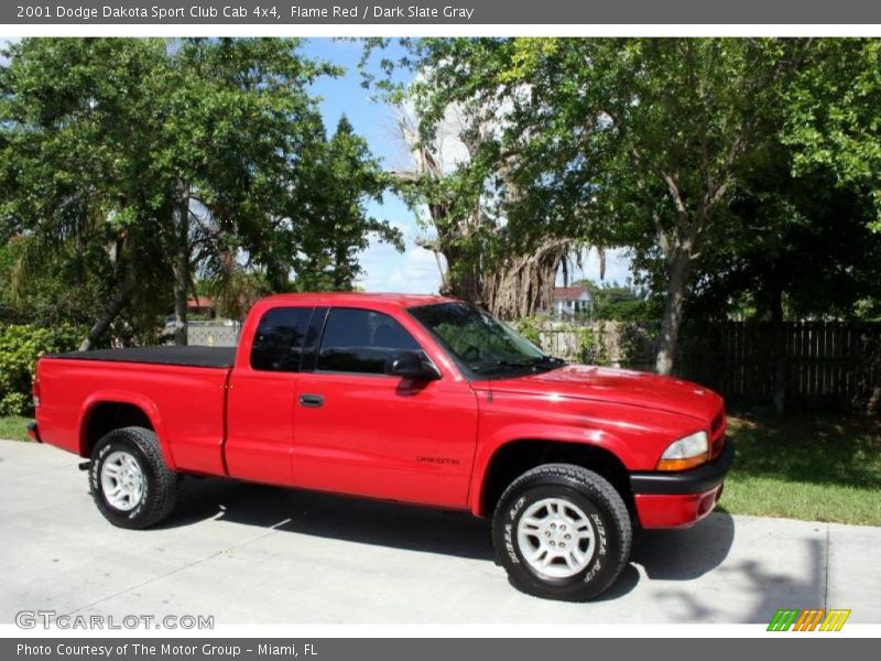 Flame Red / Dark Slate Gray 2001 Dodge Dakota Sport Club Cab 4x4
