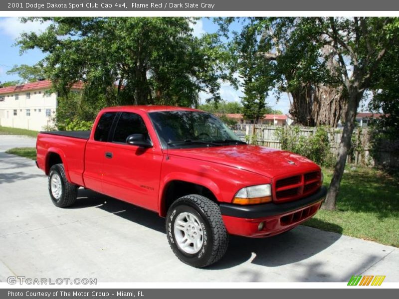 Flame Red / Dark Slate Gray 2001 Dodge Dakota Sport Club Cab 4x4